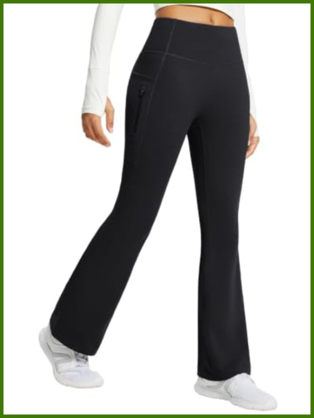 Fleece Lined Water Resistant Thermal Flare Leggings High Waist Yoga Pants